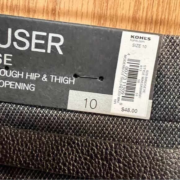 NWT Apt 9 Dark Gray Mid Rise Trousers Dress Pants w/ Belt Women's Size 10 - Picture 9 of 10